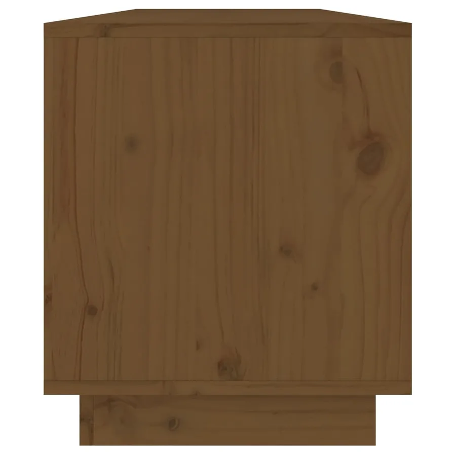 Meuble TV Marron miel 110,5x34x40 cm Bois de pin massif - 5