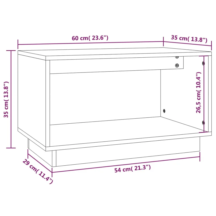 Meuble TV 60x35x35 cm Bois de pin massif - 8