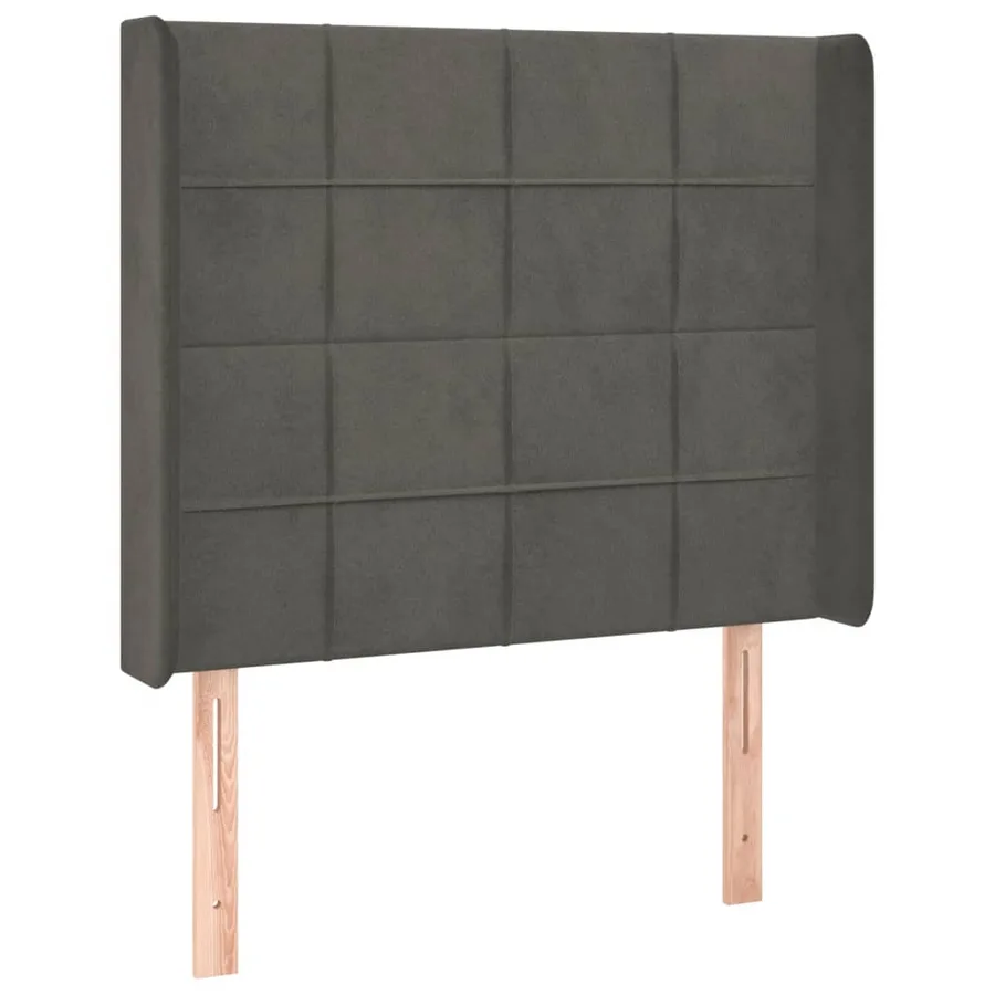 Tête de lit à LED Gris foncé 103x16x118/128 cm Velours - 3