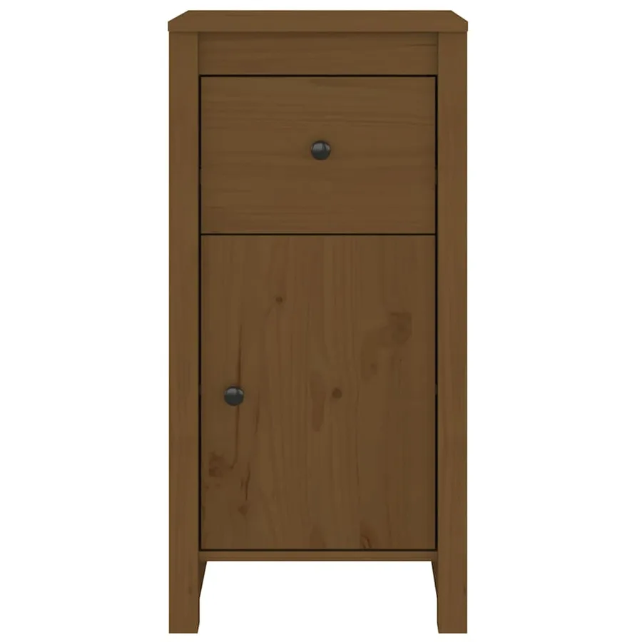 Buffet marron miel 40x35x80 cm bois massif de pin - 4
