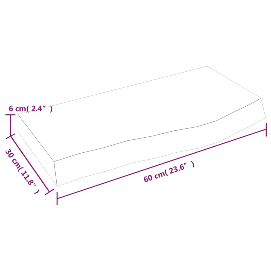 Étagère murale 60x30x(2-6) cm bois de chêne massif non traité - 9