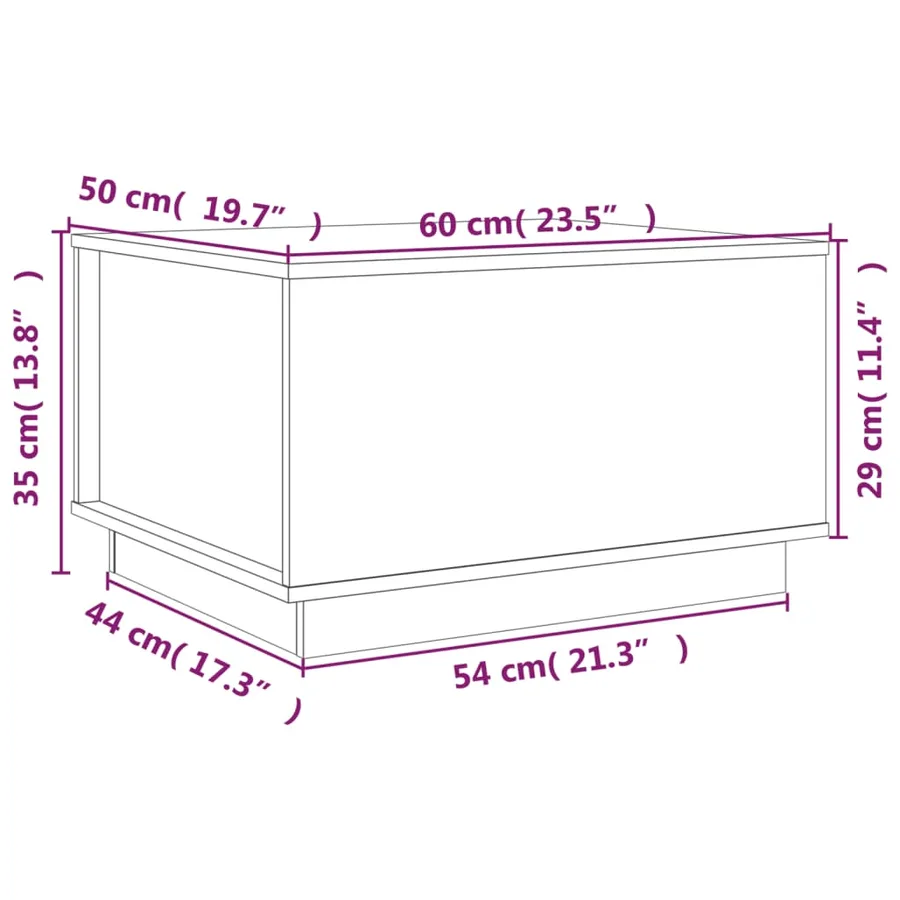 Table basse Marron miel 60x50x35 cm Bois massif de pin - 10
