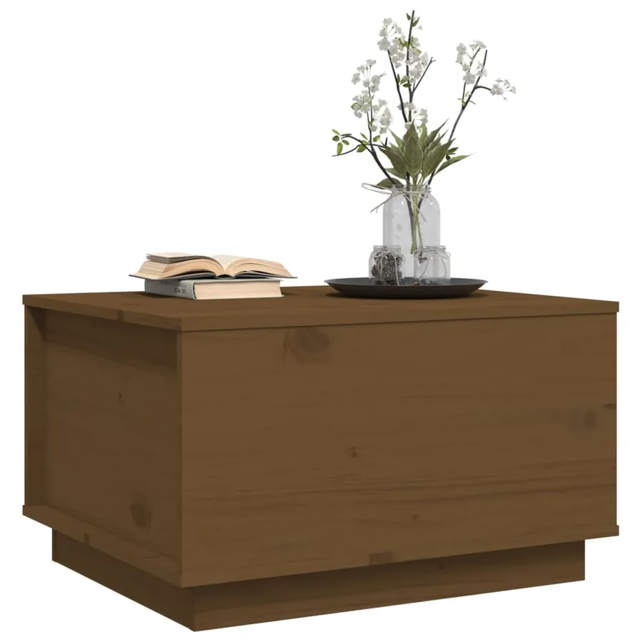 Table basse Marron miel 60x50x35 cm Bois massif de pin - 4