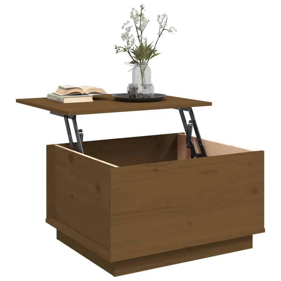 Table basse Marron miel 60x50x35 cm Bois massif de pin - 5