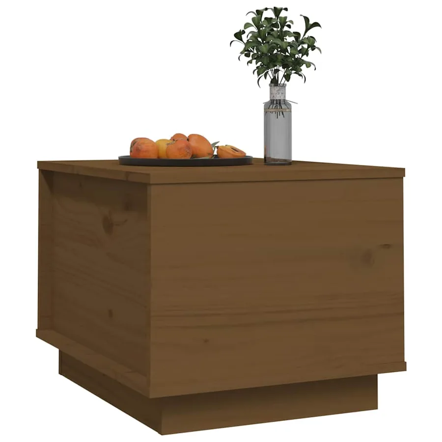 Table basse Marron miel 40x50x35 cm Bois massif de pin - 4