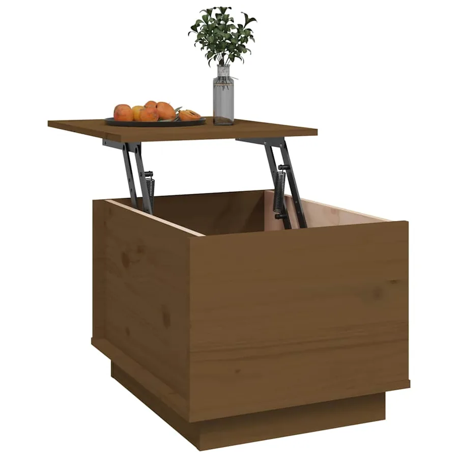 Table basse Marron miel 40x50x35 cm Bois massif de pin - 5