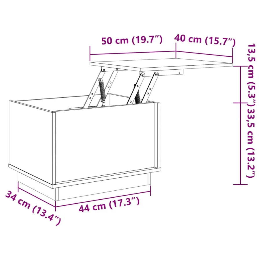 Table basse Blanc 40x50x35 cm Bois massif de pin - 10