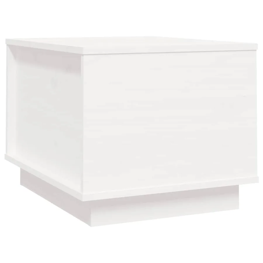 Table basse Blanc 40x50x35 cm Bois massif de pin - 2