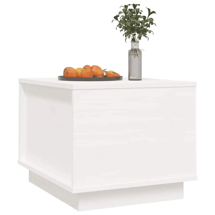 Table basse Blanc 40x50x35 cm Bois massif de pin - 4