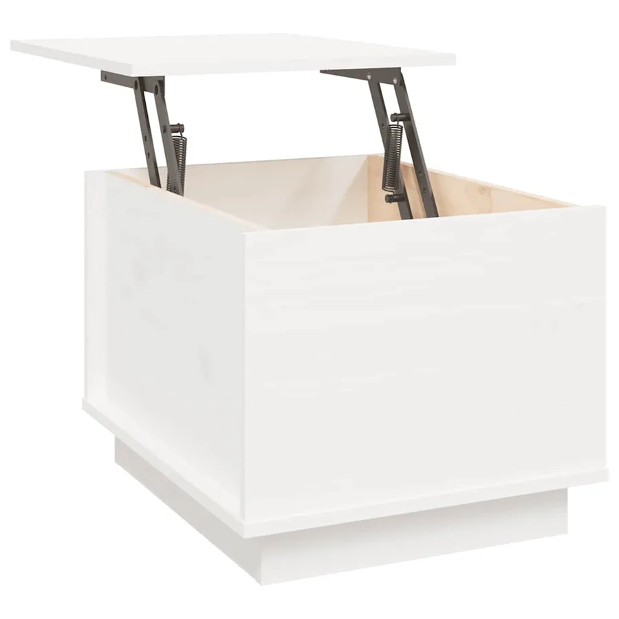 Table basse Blanc 40x50x35 cm Bois massif de pin - 8