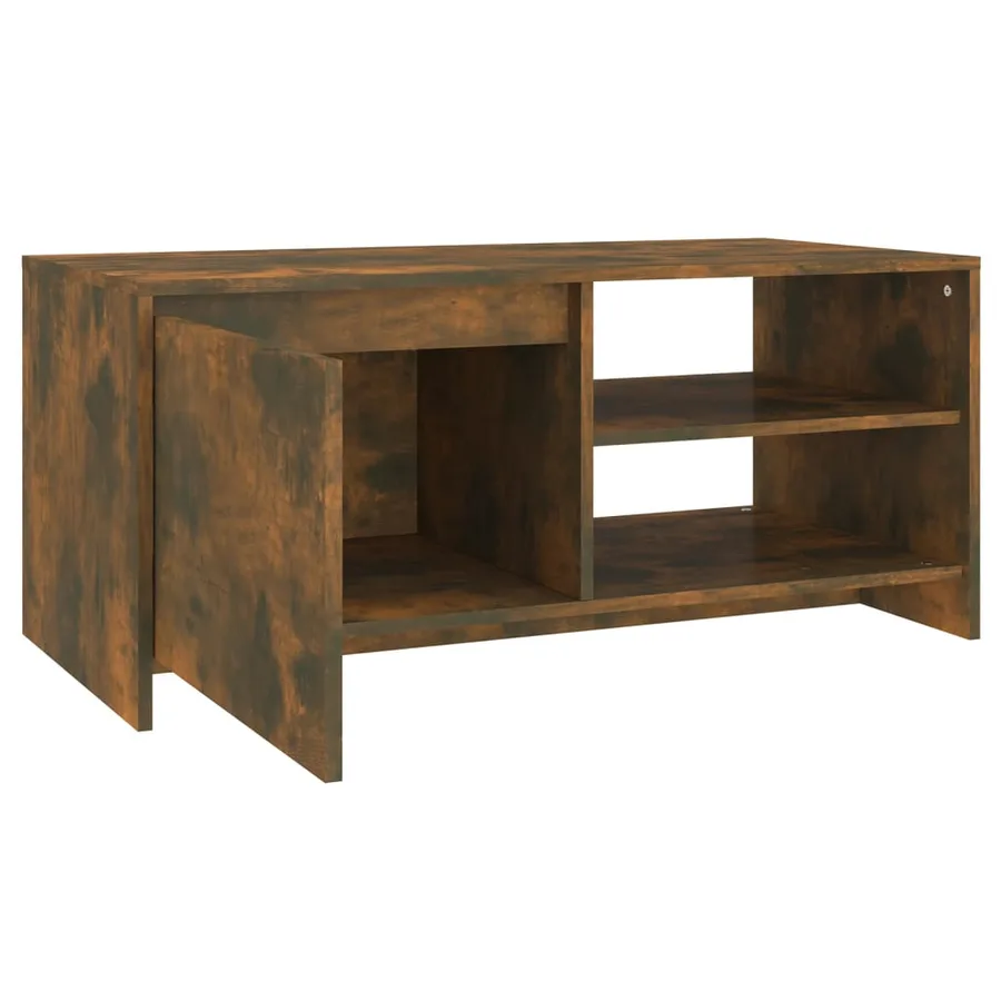 Table basse Chêne fumé 102x50x45 cm Bois d'ingénierie - 6
