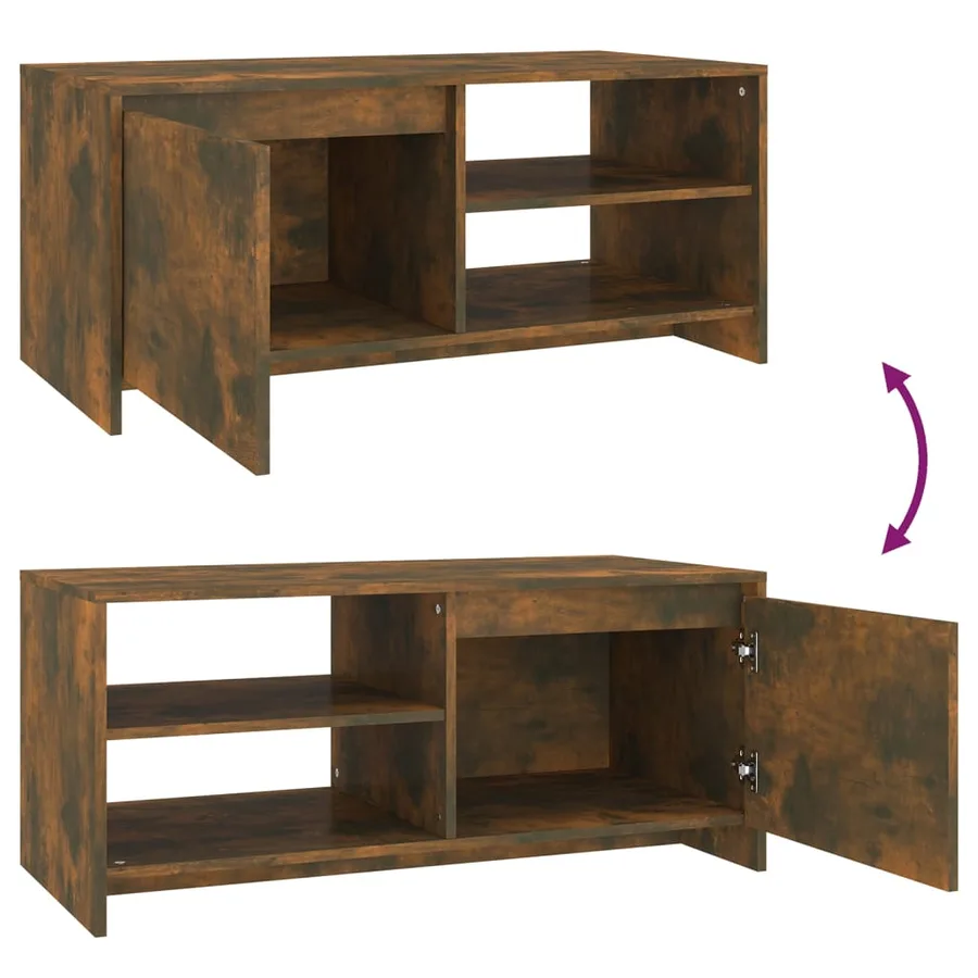 Table basse Chêne fumé 102x50x45 cm Bois d'ingénierie - 8