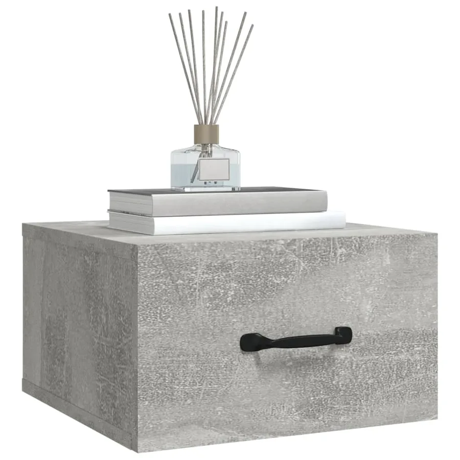 Table de chevet murale Gris béton 35x35x20 cm - 8
