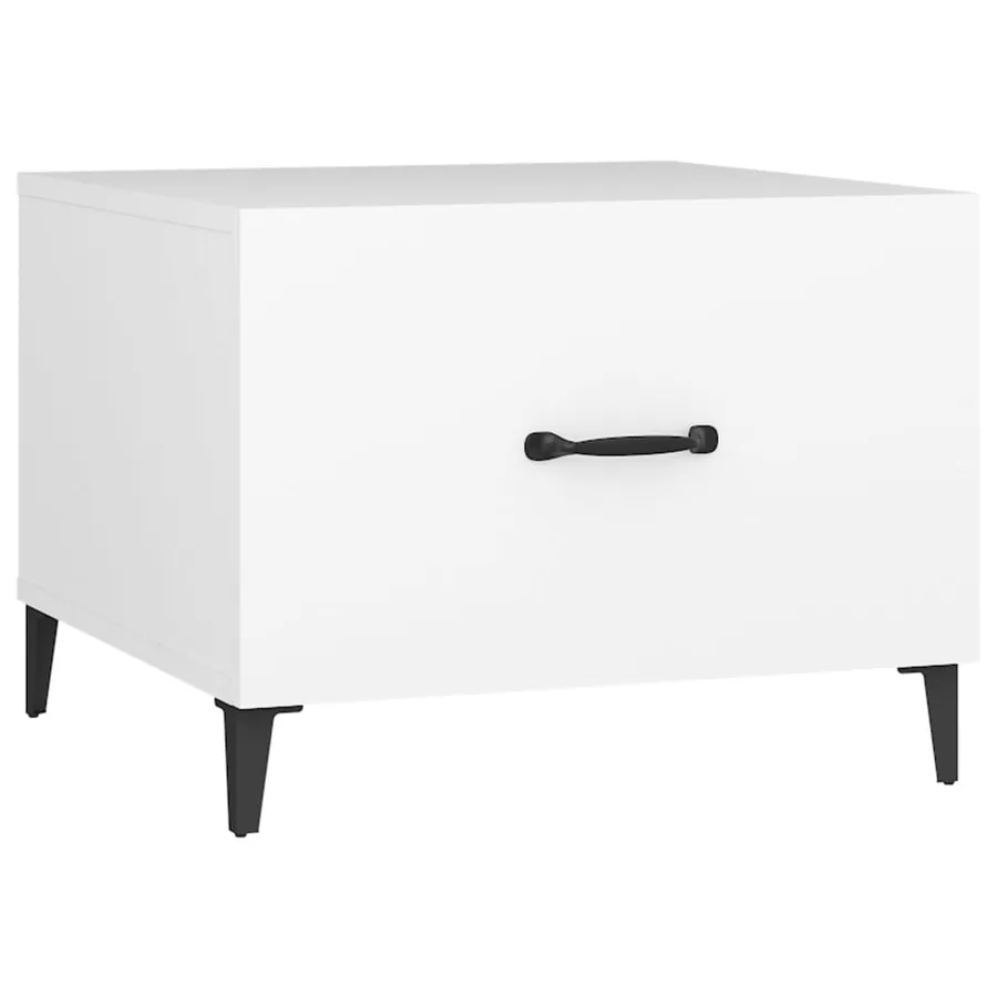 Table basse avec pieds en métal Blanc 50x50x40 cm - 2