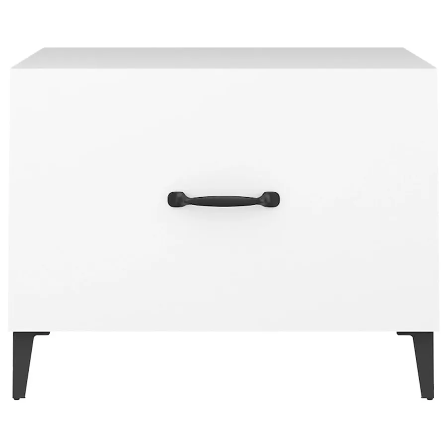 Table basse avec pieds en métal Blanc 50x50x40 cm - 6