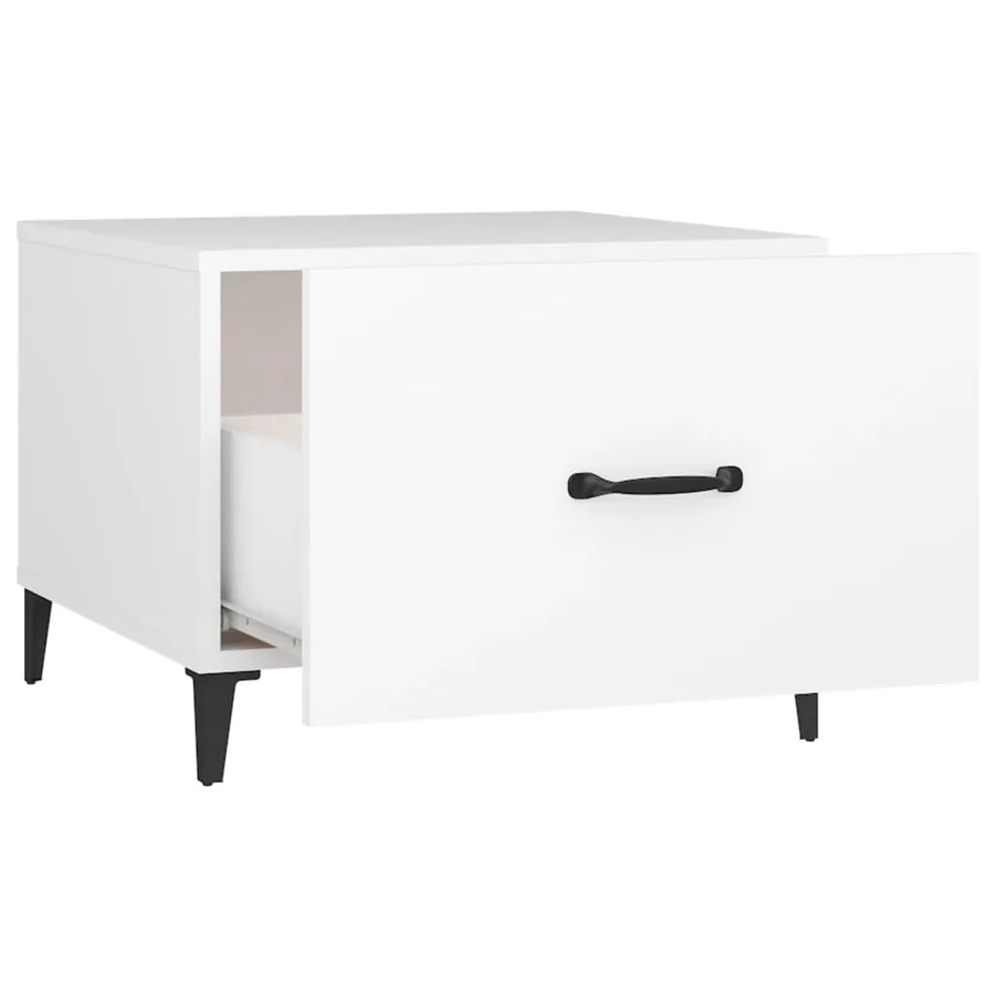 Table basse avec pieds en métal Blanc 50x50x40 cm - 8