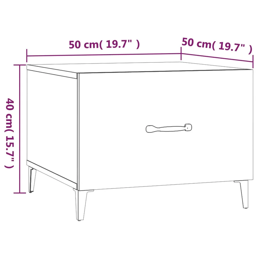 Table basse avec pieds en métal Blanc 50x50x40 cm - 9