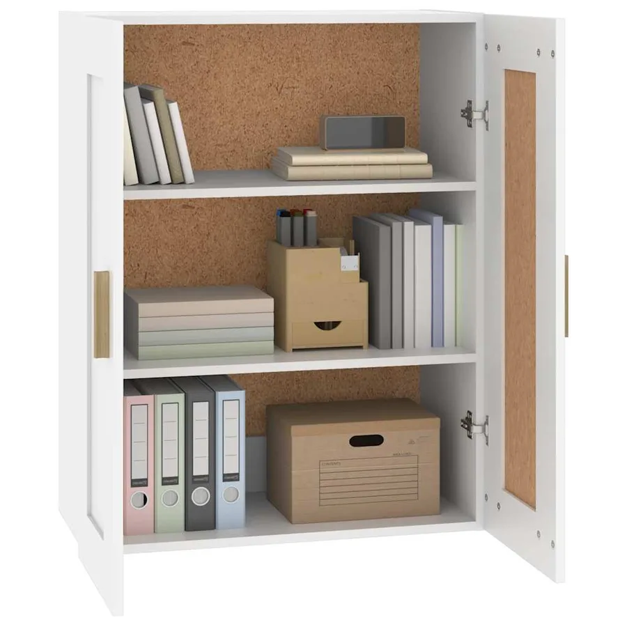 Armoire murale blanc 69,5x32,5x90 cm bois d'ingénierie - 4