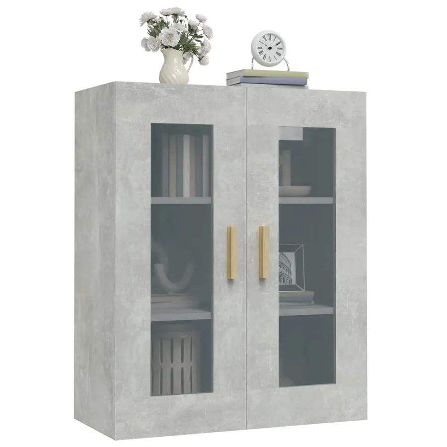 Armoire murale suspendue Gris béton 69,5x34x90 cm - 6