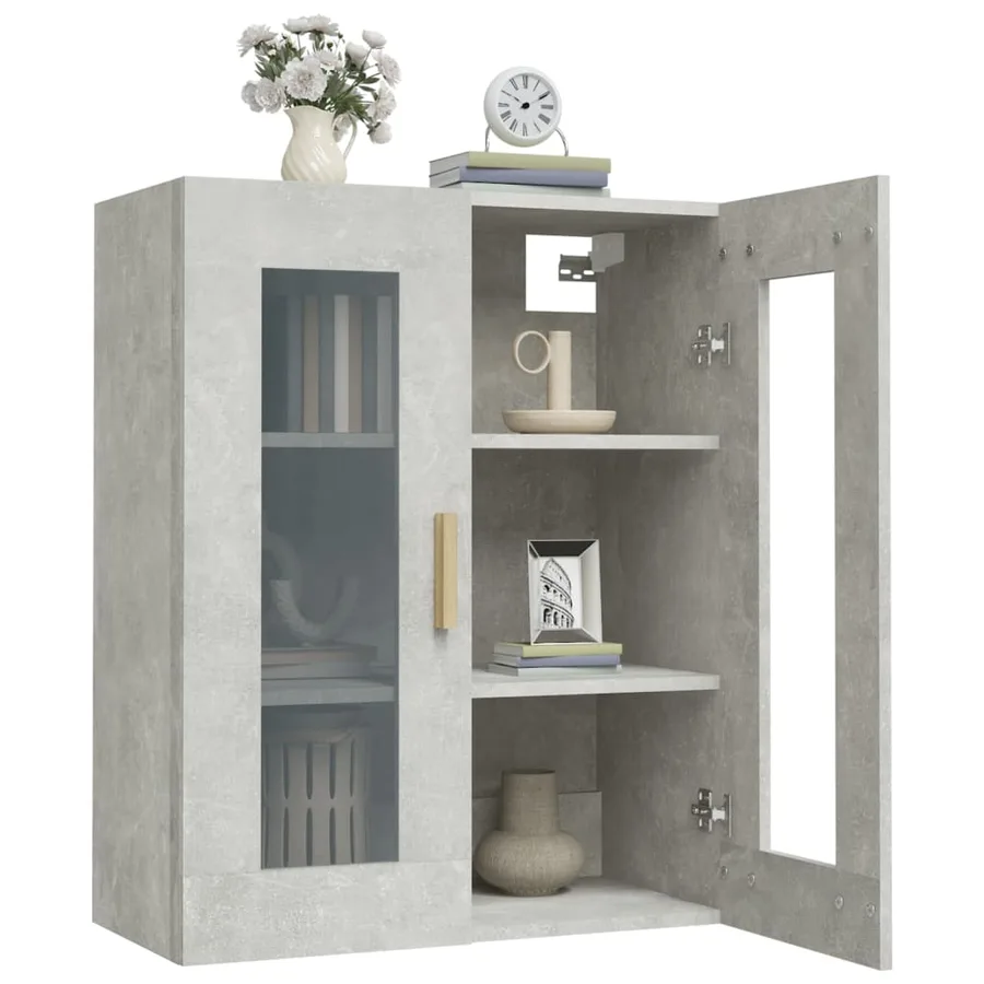 Armoire murale suspendue Gris béton 69,5x34x90 cm - 7