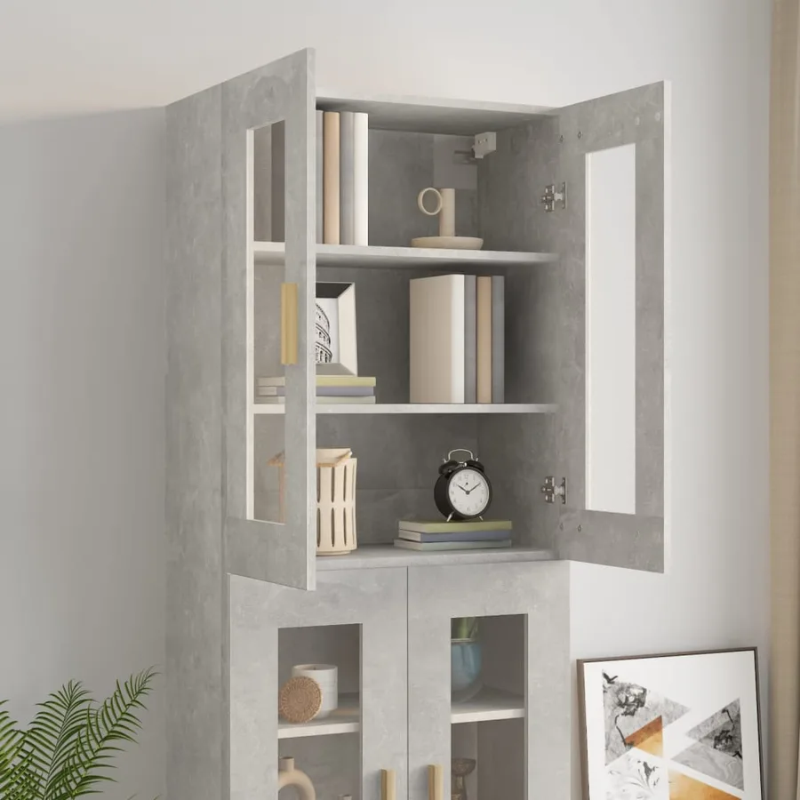 Armoire murale suspendue Gris béton 69,5x34x90 cm - 8