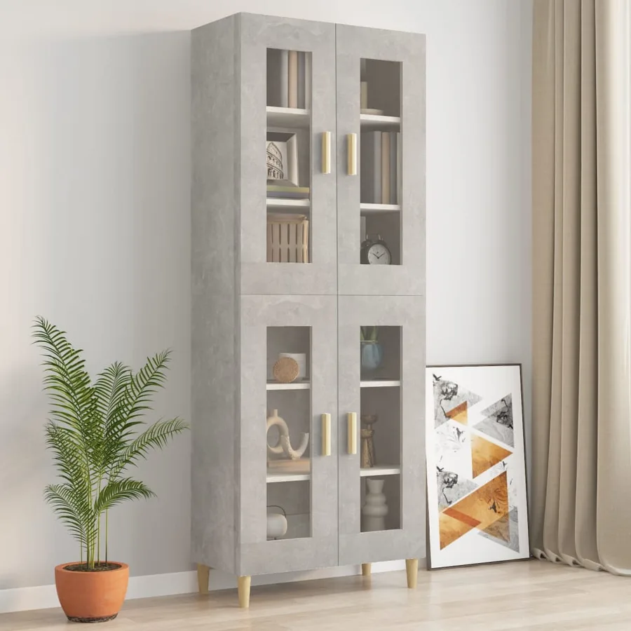 Armoire murale suspendue Gris béton 69,5x34x90 cm - 9
