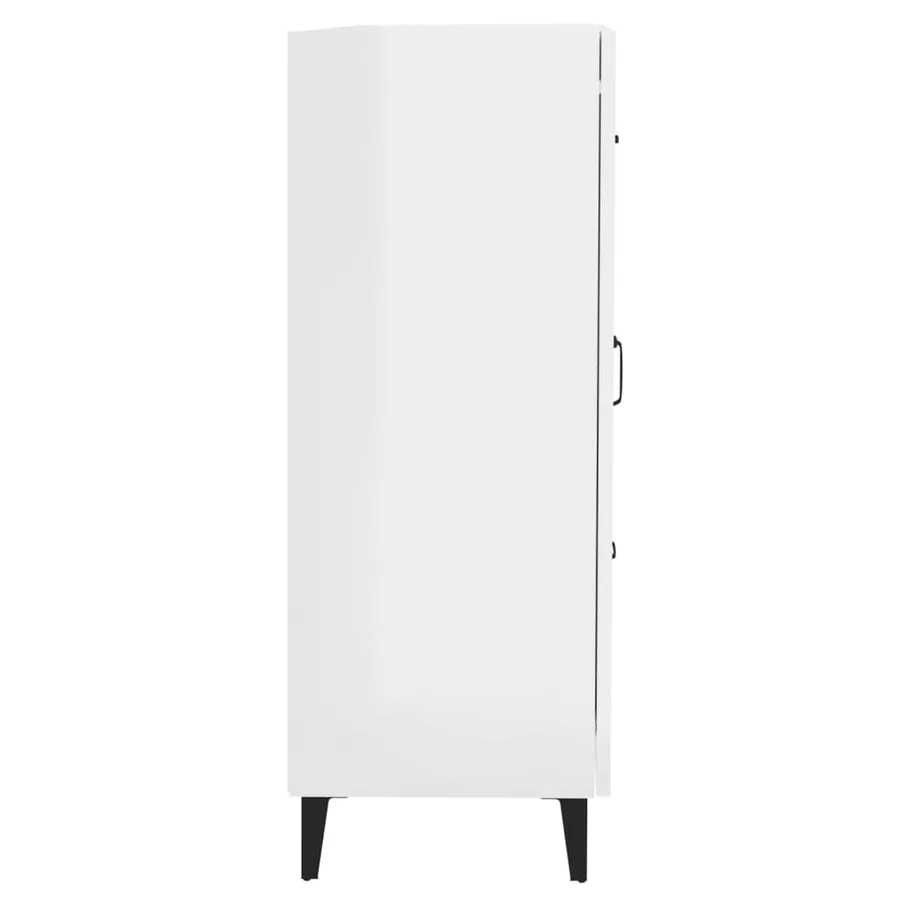 Buffet Blanc brillant 69,5x34x90 cm Bois d'ingénierie - 8