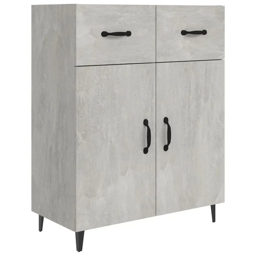 Buffet gris béton 69,5x34x90 cm bois d'ingénierie - 2