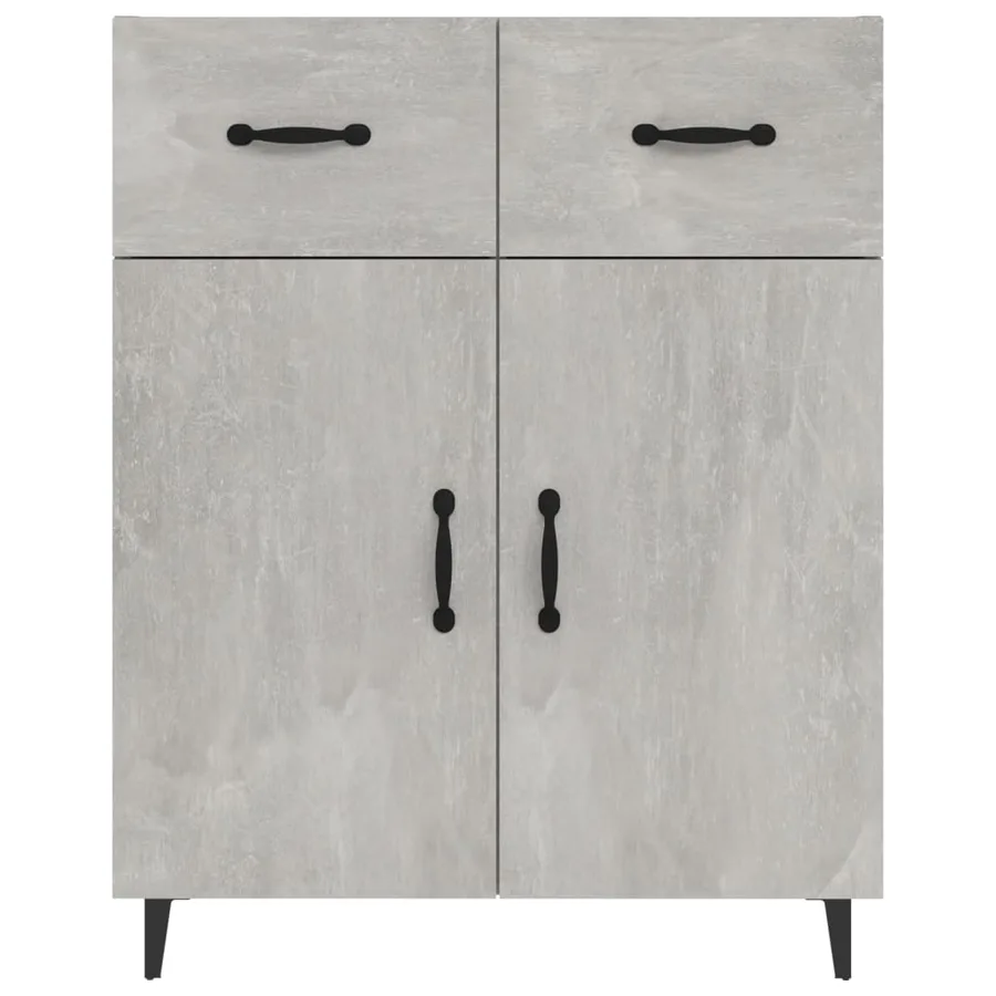 Buffet gris béton 69,5x34x90 cm bois d'ingénierie - 5