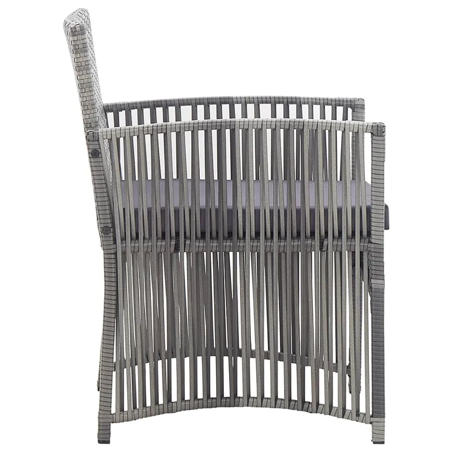 Salon de jardin 4 pcs avec coussin Résine tressée Anthracite - 10