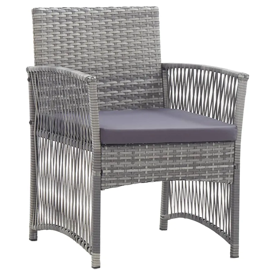 Salon de jardin 4 pcs avec coussin Résine tressée Anthracite - 12