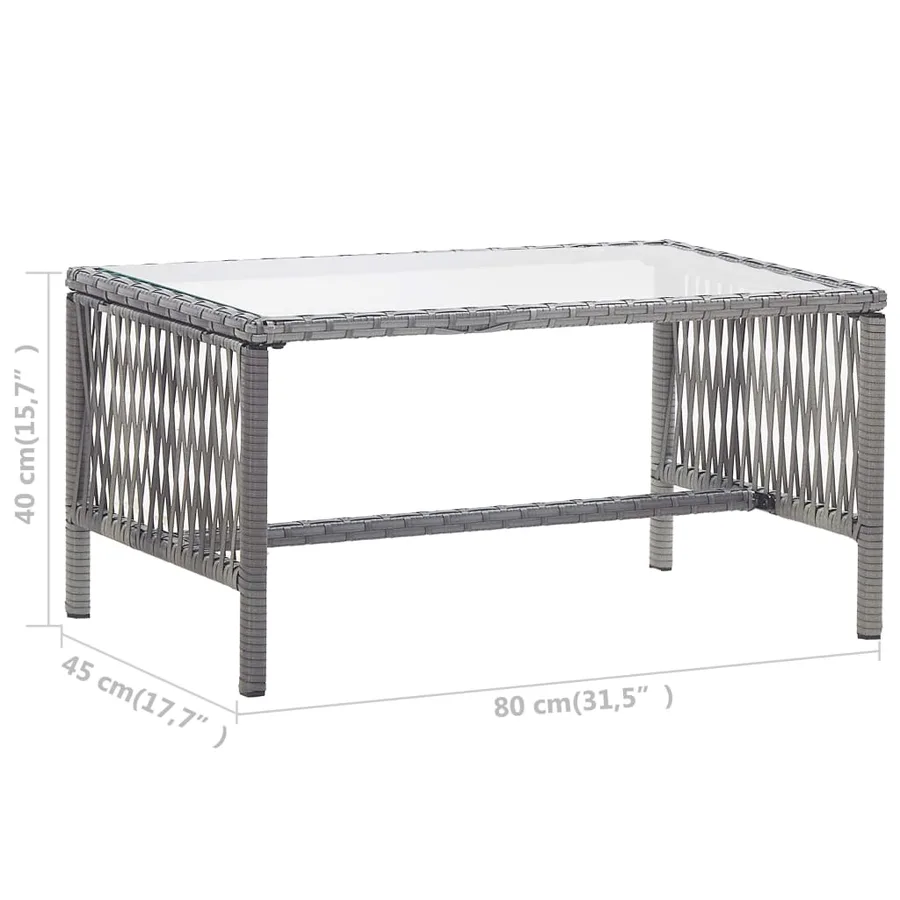 Salon de jardin 4 pcs avec coussin Résine tressée Anthracite - 17