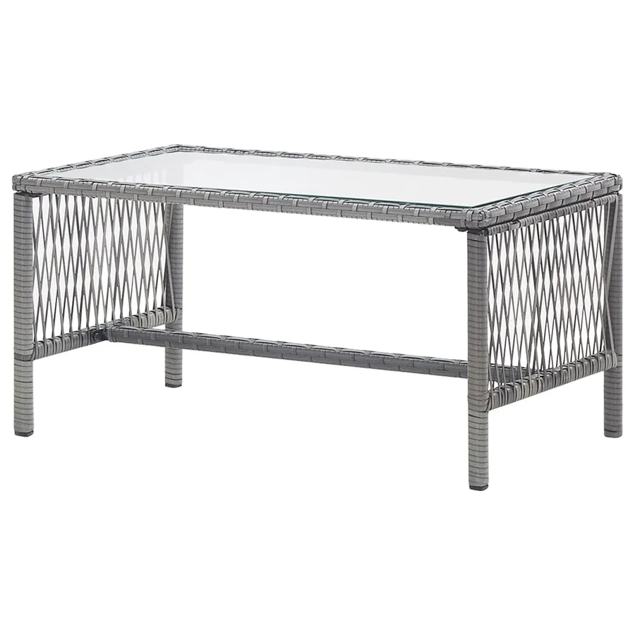 Salon de jardin 4 pcs avec coussin Résine tressée Anthracite - 6