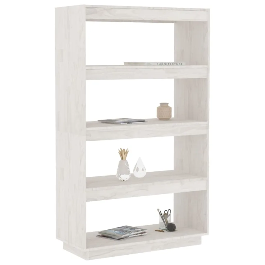 Bibliothèque/Séparateur de pièce Blanc 80x35x135 cm Pin massif - 4
