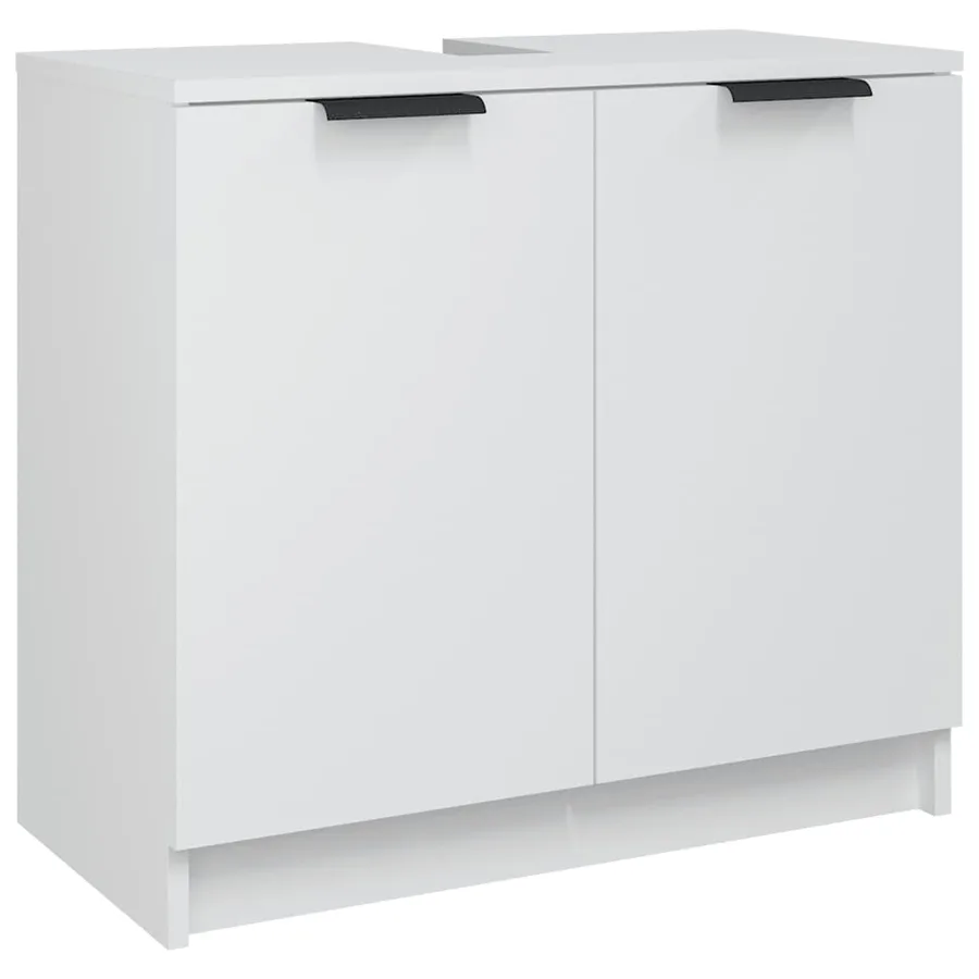 Armoire salle de bain Blanc 64,5x33,5x59 cm Bois d'ingénierie - 2