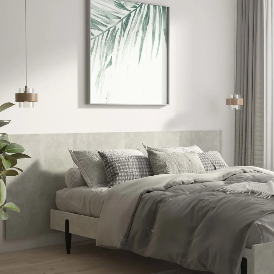 Tête de lit murale Gris béton 240x1,5x80 cm Bois d'ingénierie - 3