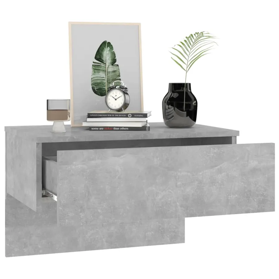 Table de chevet murale Gris béton - 4