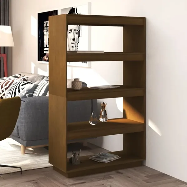 Bibliothèque/Séparateur de pièce Marron miel 80x35x135 cm Pin