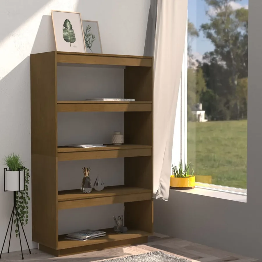 Bibliothèque/Séparateur de pièce Marron miel 80x35x135 cm Pin - 3