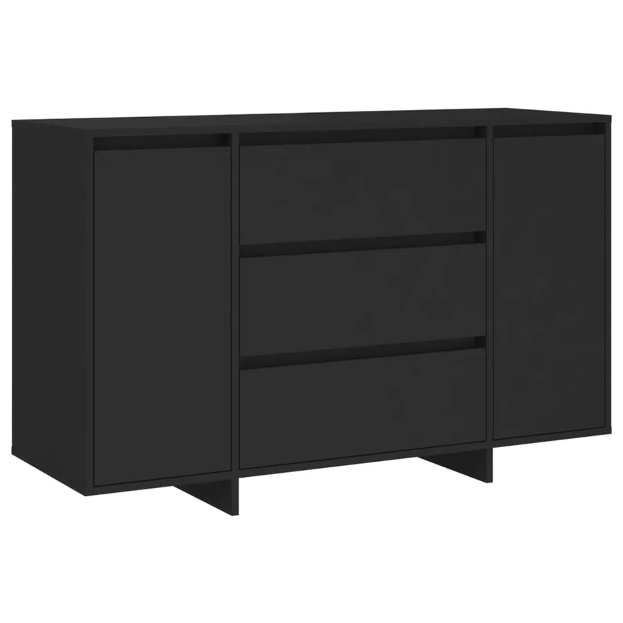Buffet avec 3 tiroirs Noir 120x41x75 cm Bois d'ingénierie - 2