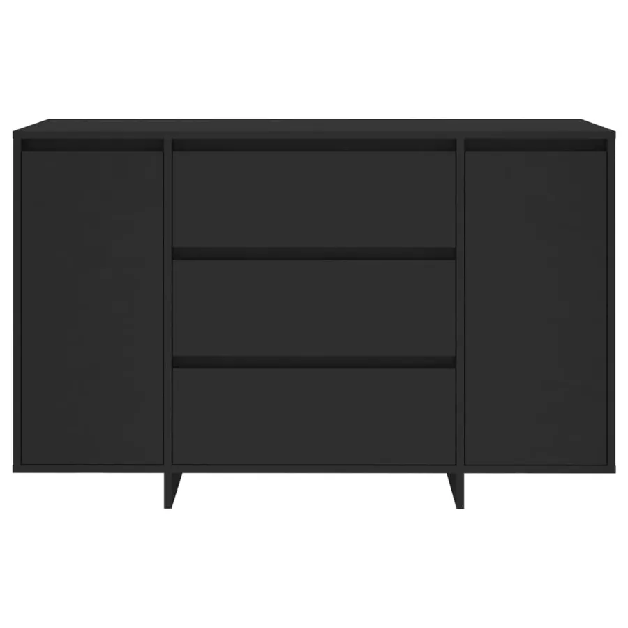 Buffet avec 3 tiroirs Noir 120x41x75 cm Bois d'ingénierie - 5