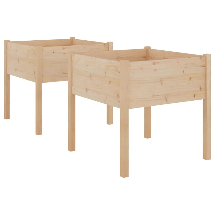 Jardinières d'extérieur 2 pcs 70x70x70 cm bois de pin massif - 2