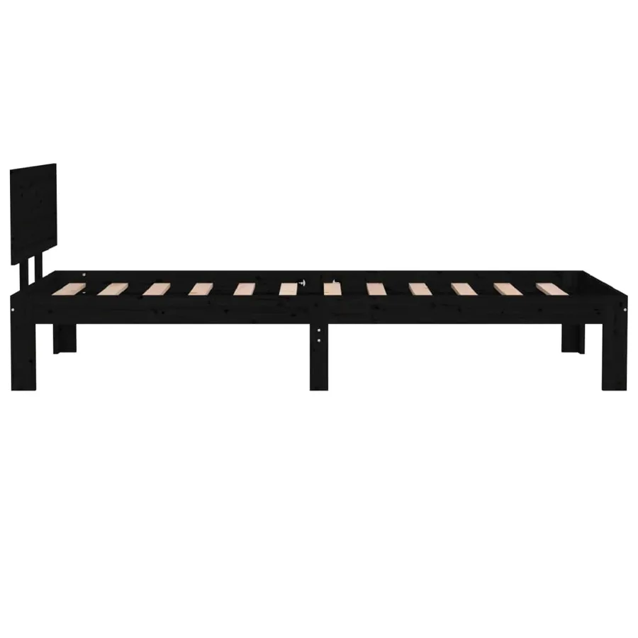 Cadre de lit sans matelas noir 75x190 cm - 5