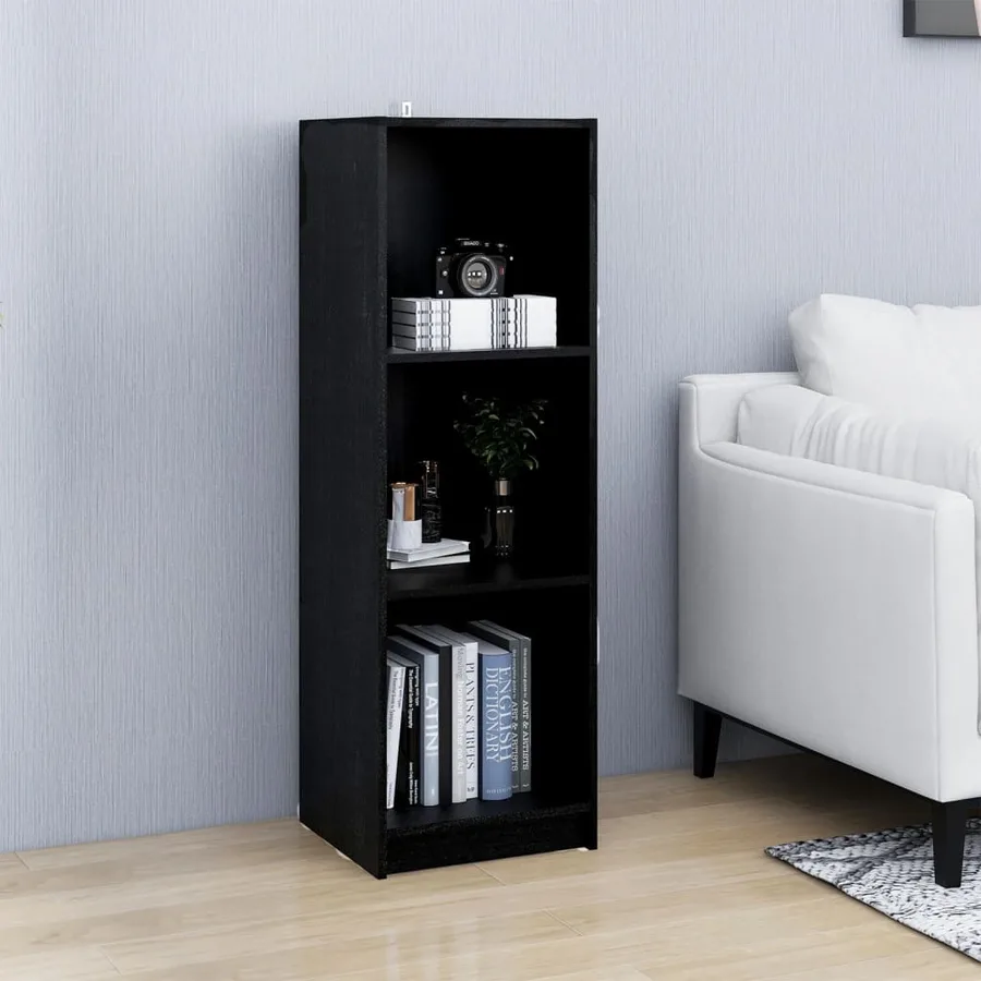 Bibliothèque/Séparateur de pièce Noir 36x33x110 cm Pin massif - 3