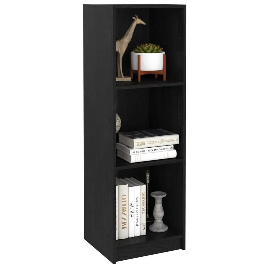 Bibliothèque/Séparateur de pièce Noir 36x33x110 cm Pin massif - 4