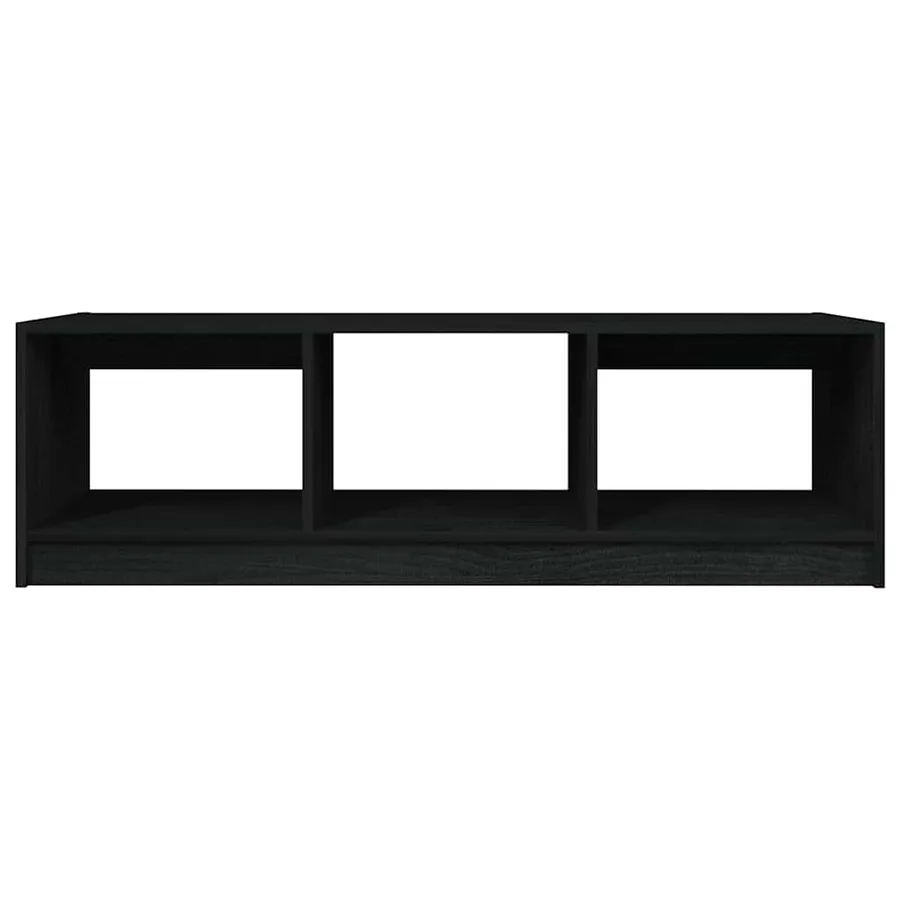 Table basse noir 110x50x34 cm bois de pin massif - 5