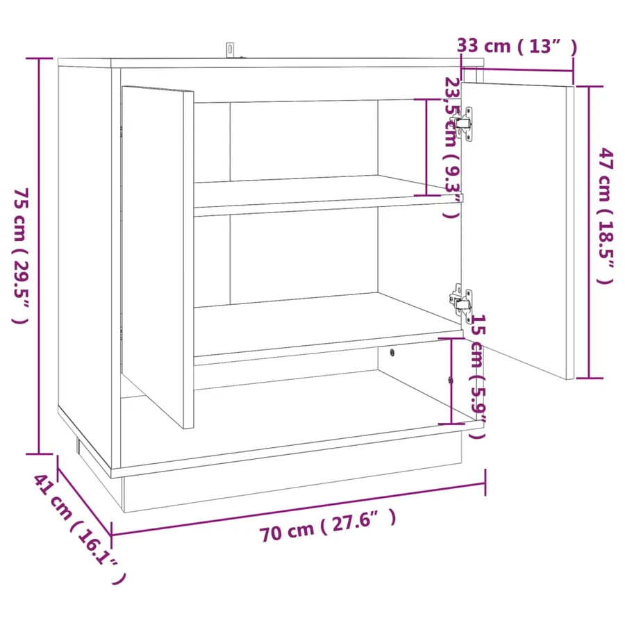 Buffet Chêne sonoma 70x41x75 cm Bois d'ingénierie - 8