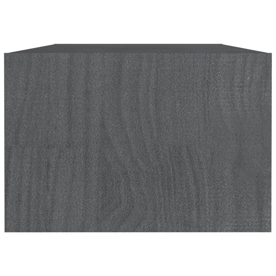 Table basse gris 110x50x34 cm bois de pin massif - 6