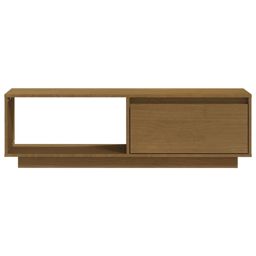 Meuble TV Marron miel 110x30x33,5 cm Bois de pin massif - 4