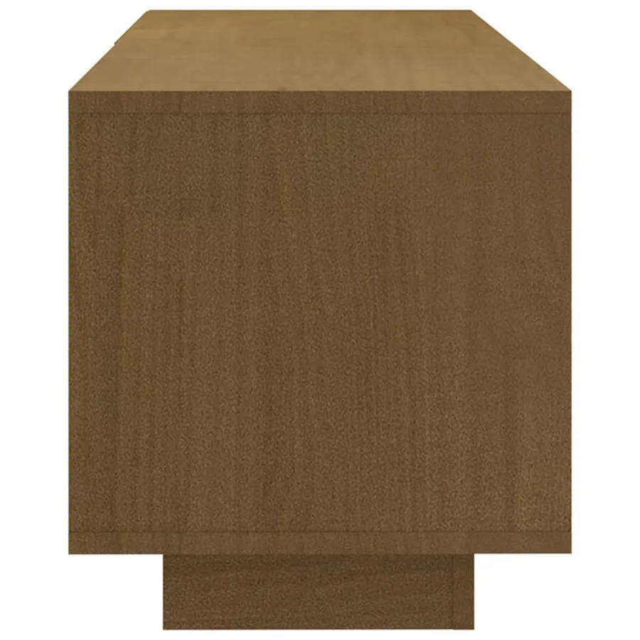 Meuble TV Marron miel 110x30x33,5 cm Bois de pin massif - 5